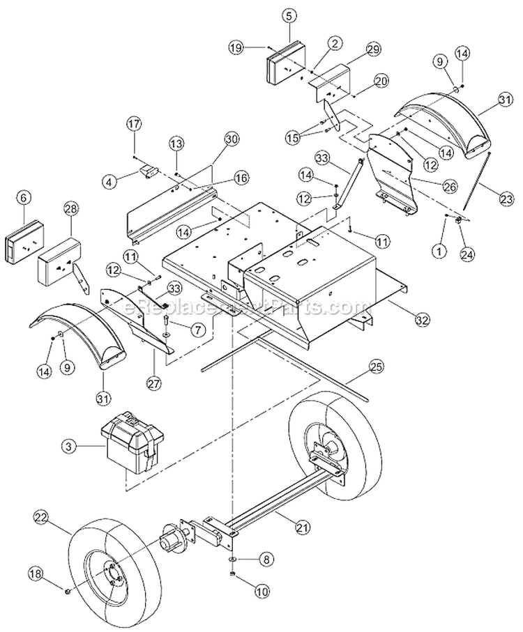Frame - Ce Compliant Diagram and Parts List for SC5720B 5VJAA0010BW002960 Bear Cat Chipper Shredder